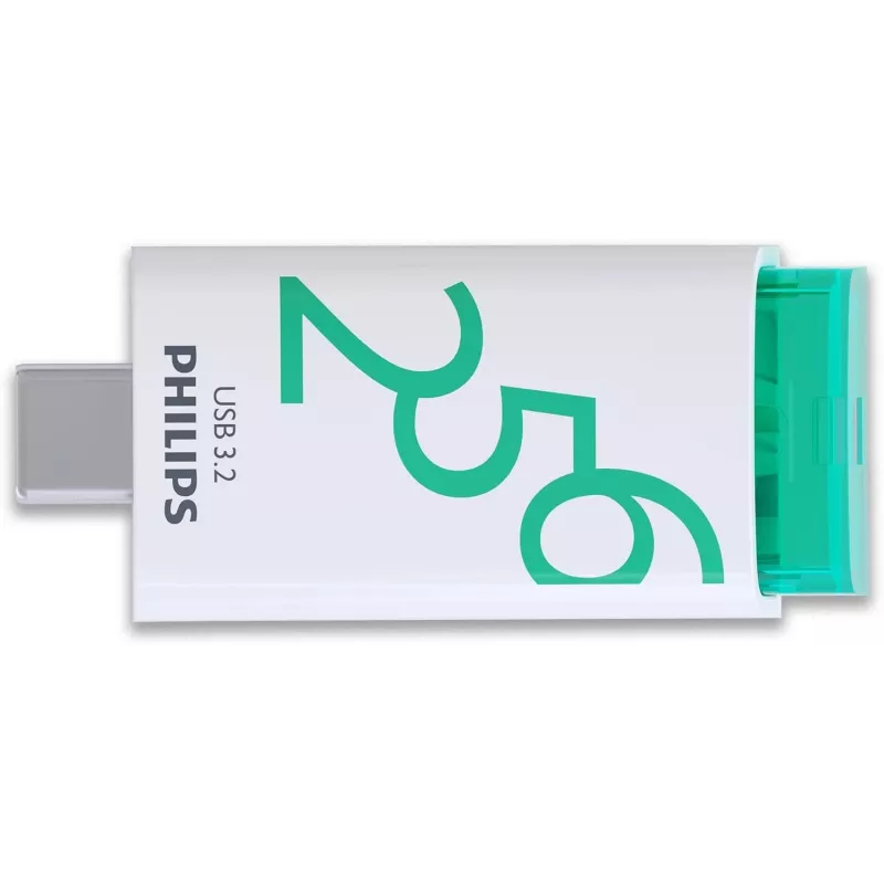 Philips USB 3.2 256 GB Click Series Gen 1 USB-C USB-Flash-Laufwerk USB Typ-A 3.2 Gen 1 (3.1 Gen 1) Weiß