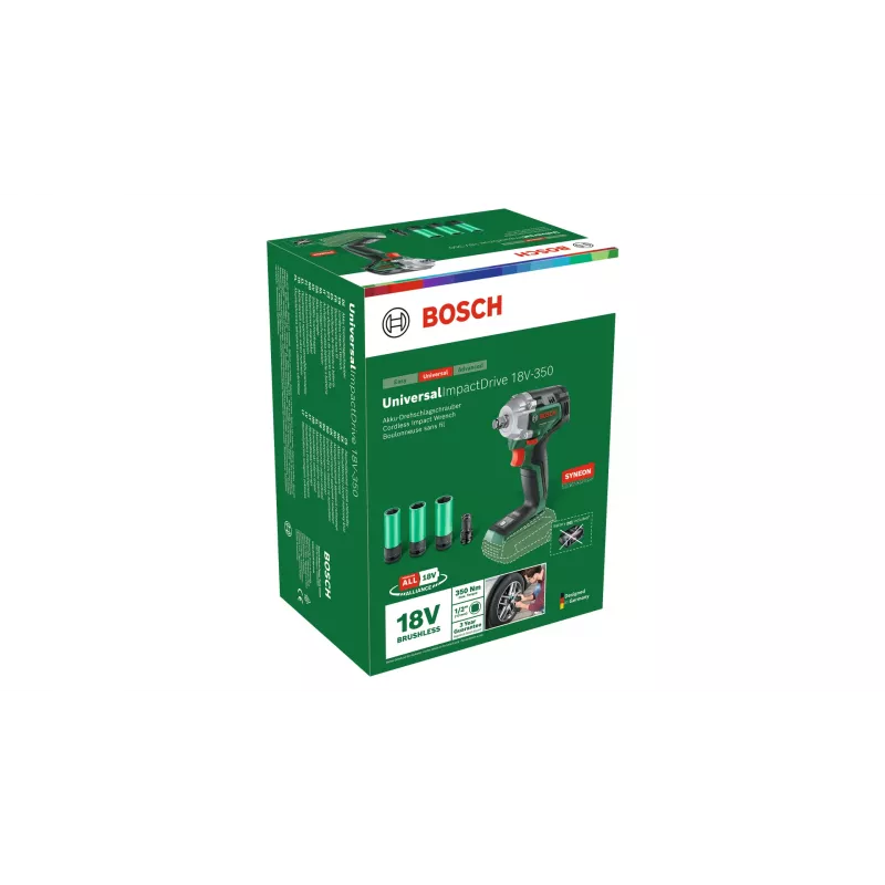 Bosch UniversalImpactDrive 18V-350 (Bare tool + Hex-Adapter + 3 Nüsse 17, 19, 21 mm)