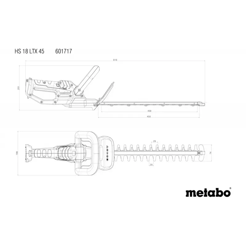 Metabo HS 18 LTX 45 Doppelmesser 2 kg Akku 18 V