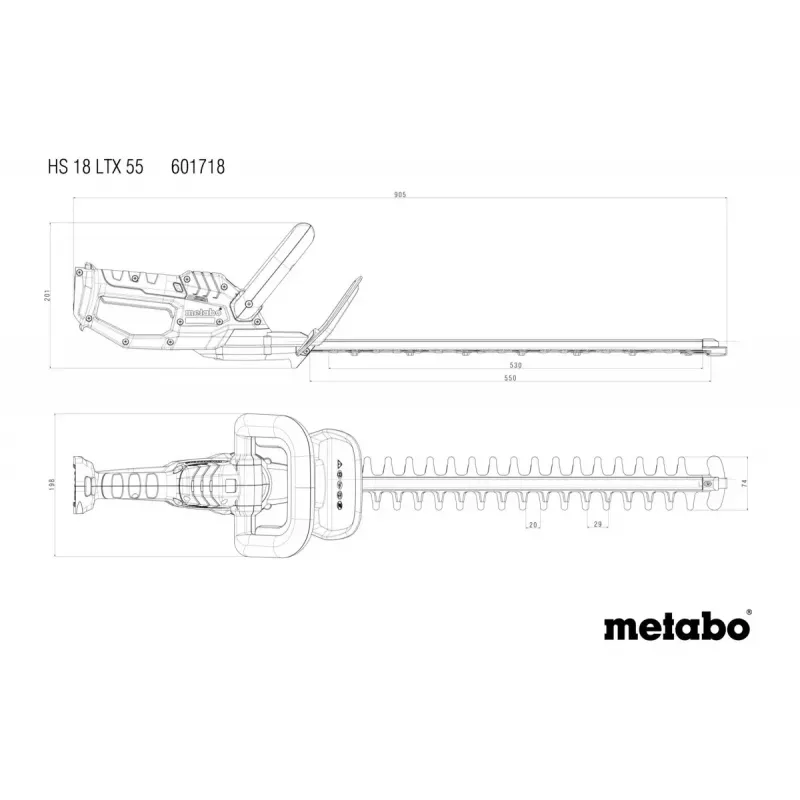 Metabo HS 18 LTX 55 Doppelklinge 2,6 kg Akku 18 V Lithium-Ion
