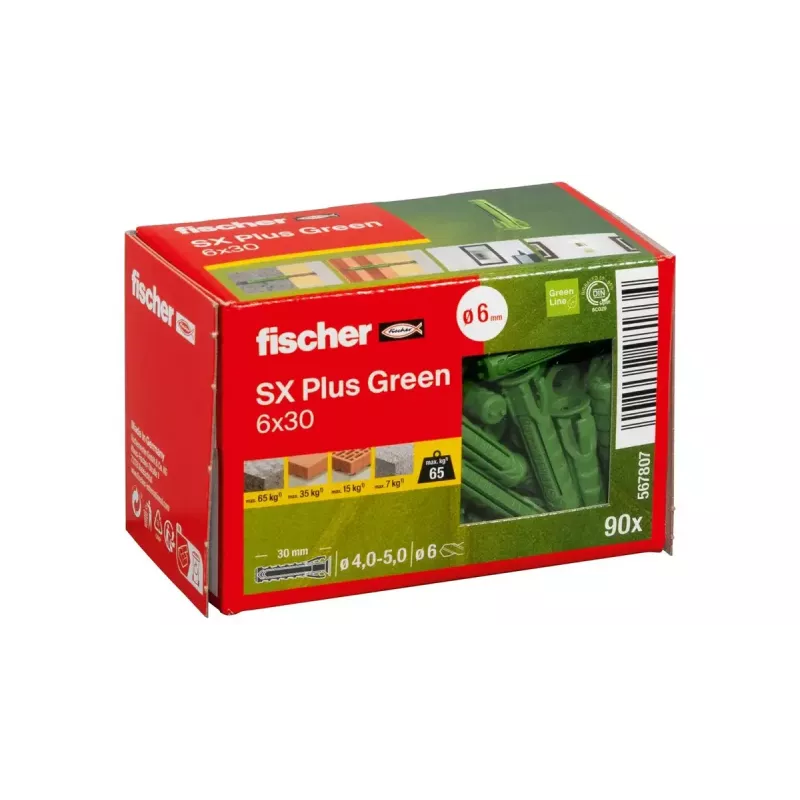Expansionsanker Fischer 567807 6x30mm für Beton Ziegel 90 Stück