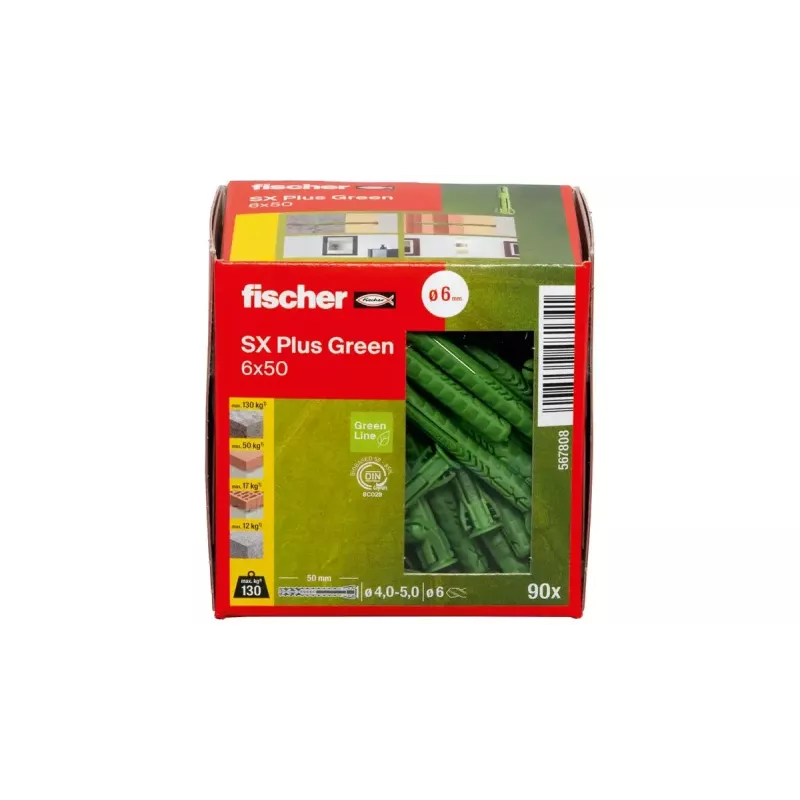 Spreizdübel Fischer 567808 50 mm 90 Stück Grün