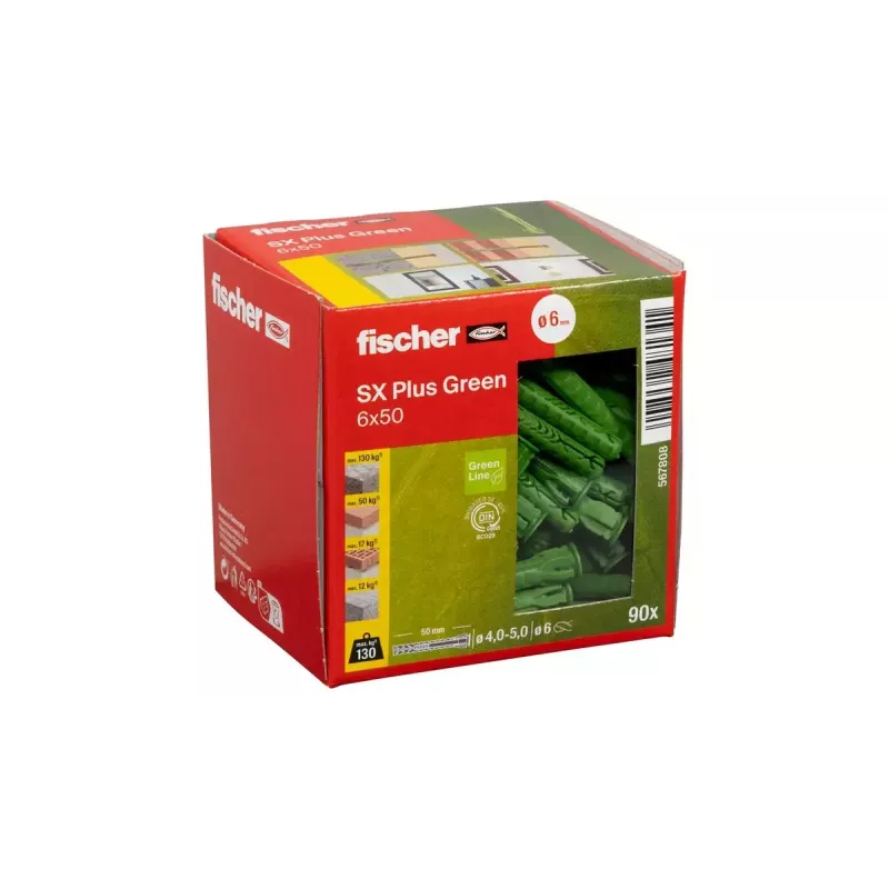 Spreizdübel Fischer 567808 50 mm 90 Stück Grün