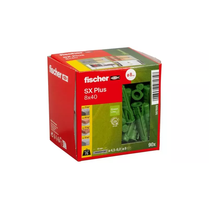Expansionsanker Fischer 567809 40 mm 8 mm Grün 90 Stück