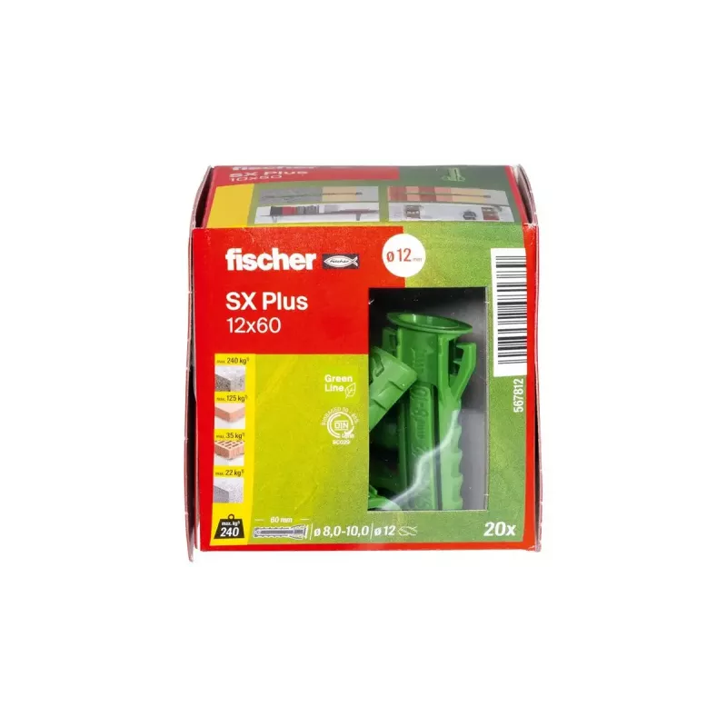Fischer 567812 Spreizdübel 60 mm Grün 20 Stück