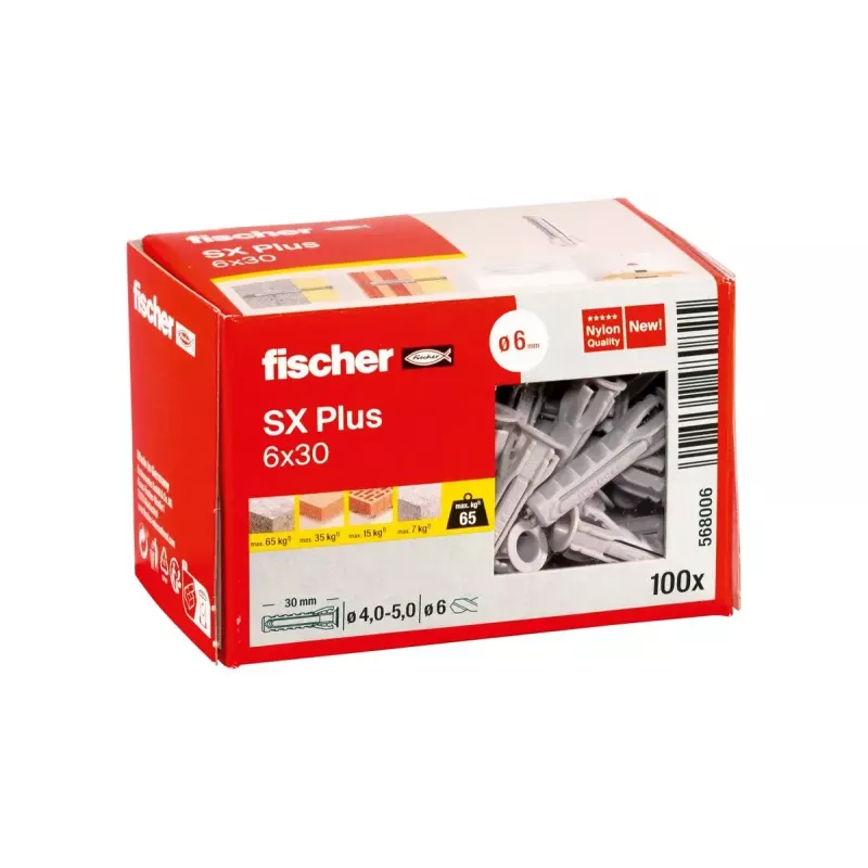 Fischer 568006 Expansionsdübel 30 mm Nylon 6 mm 100 Stück