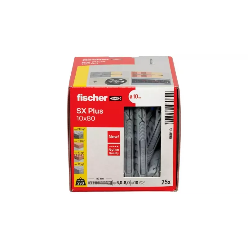 Expansionsanker Fischer 568110 80 mm Nylon 25 Stück