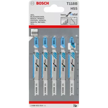 Stichsägeblatt Bosch T 118 B Hochgeschwindigkeitsstahl HSS 5 Stück