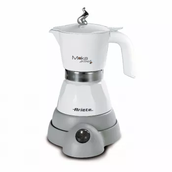 Ariete 1358 Moka Aroma – elektrischer Moka-Pot für 2/4 Tassen – kabellose Basis – Auto-Off – Temperaturerhaltung für 30 Min. – 400 Watt – Weiß