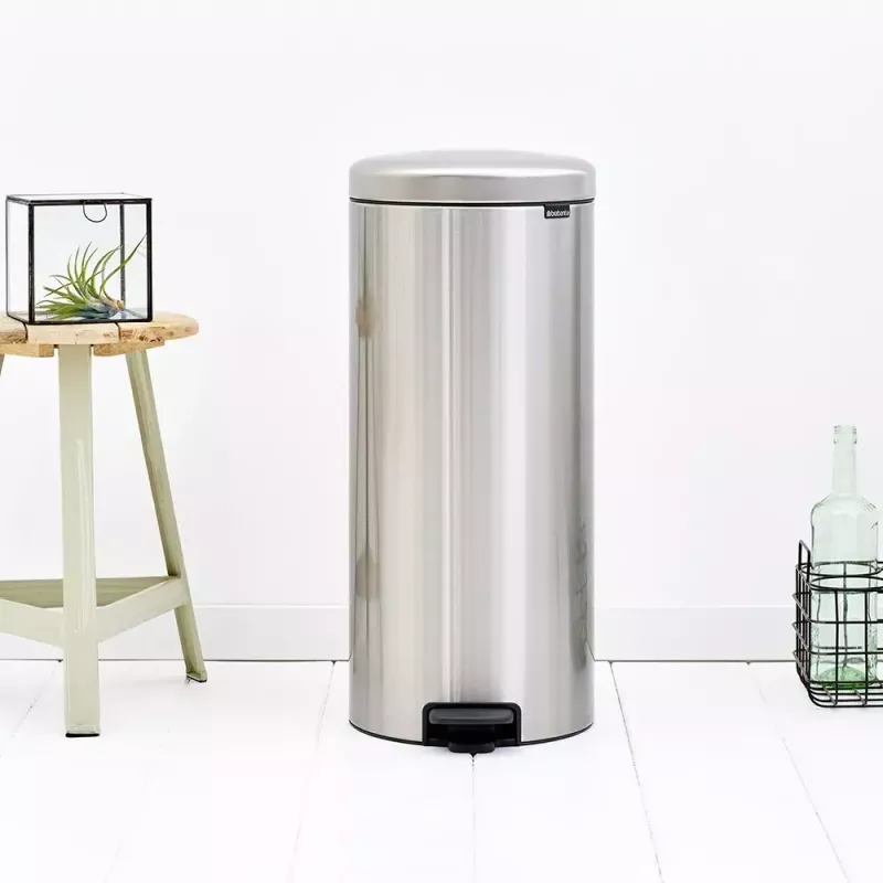 Pedal Bin Brabantia newIcon Rund gebürsteter Stahl Durchmesser 30 cm