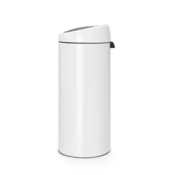 Touch Bin Brabantia 30L Rund Kunststoff Edelstahl Weiß
