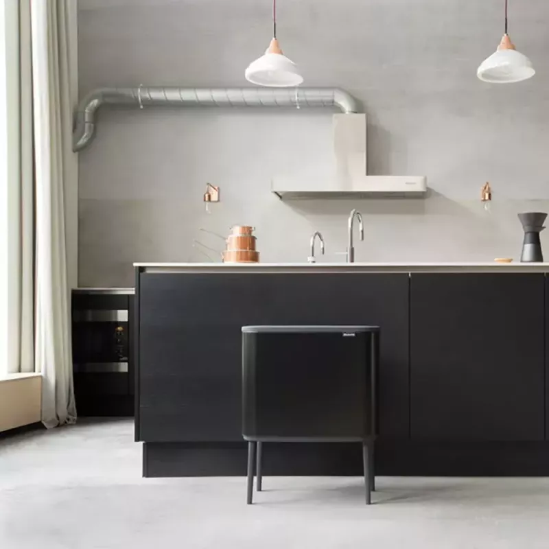 Mülleimer Brabantia 316067 33L Rechteckig Edelstahl Schwarz