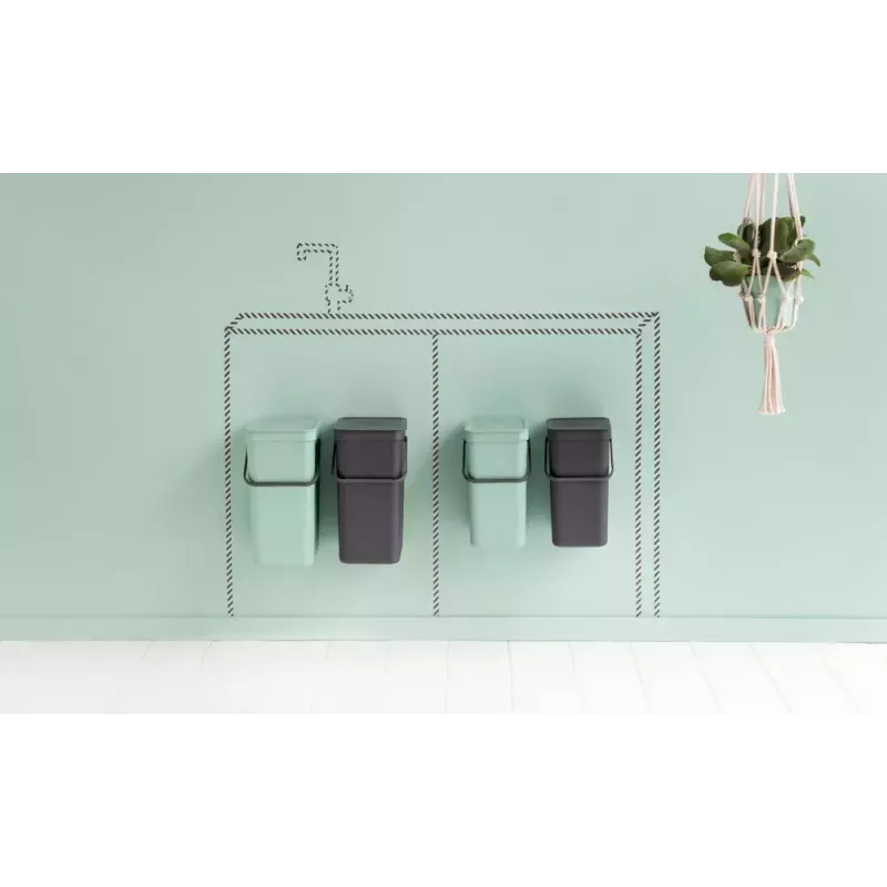Brabantia Sort & Go Rechteckig Kunststoff Grün Grau Breite 520 mm Tiefe 370 mm Höhe 430 mm