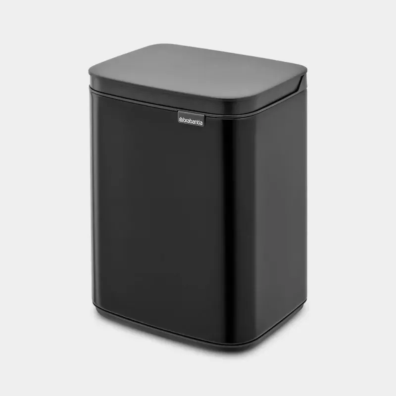Abfalleimer Brabantia Bo 4 L rechteckig, Stahlgehäuse, schwarz, 200×172×272 mm