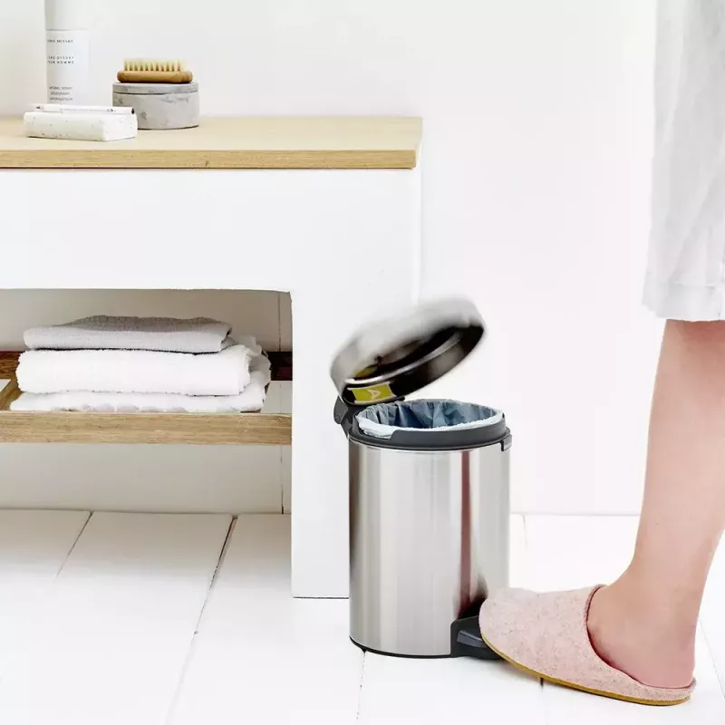 Treteimer Brabantia newIcon Rund Edelstahl gebürstet