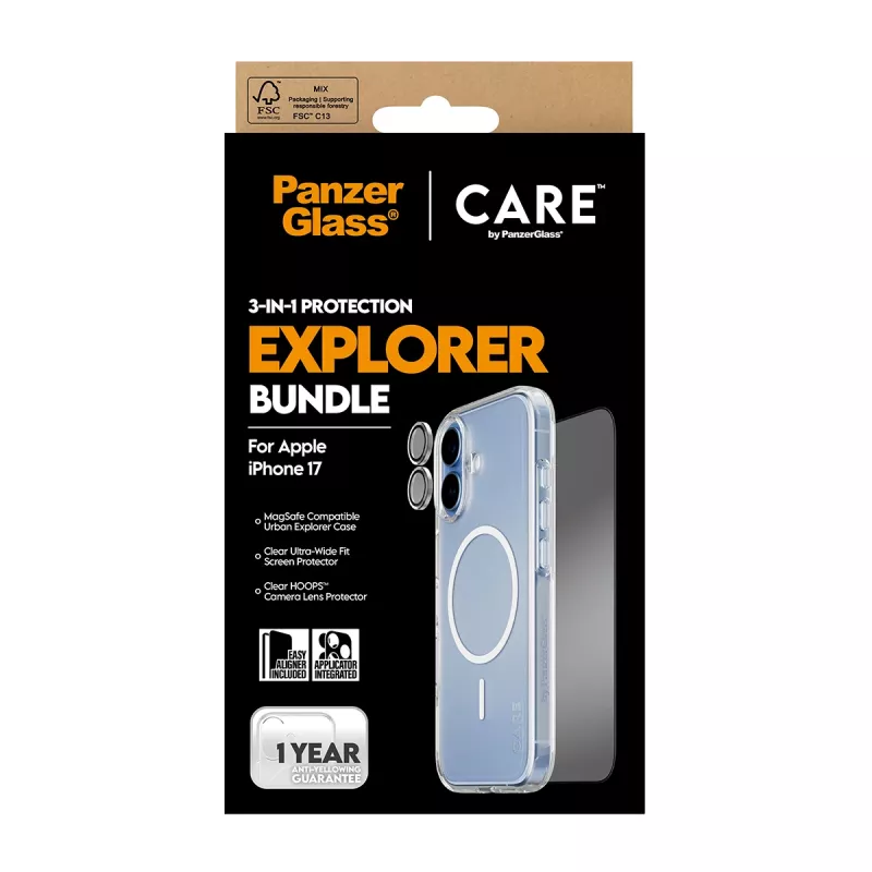 PanzerGlass CARE 3-in-1 Flagship Explorer Bundle iPhone 17 Kratz- und Stoßfest