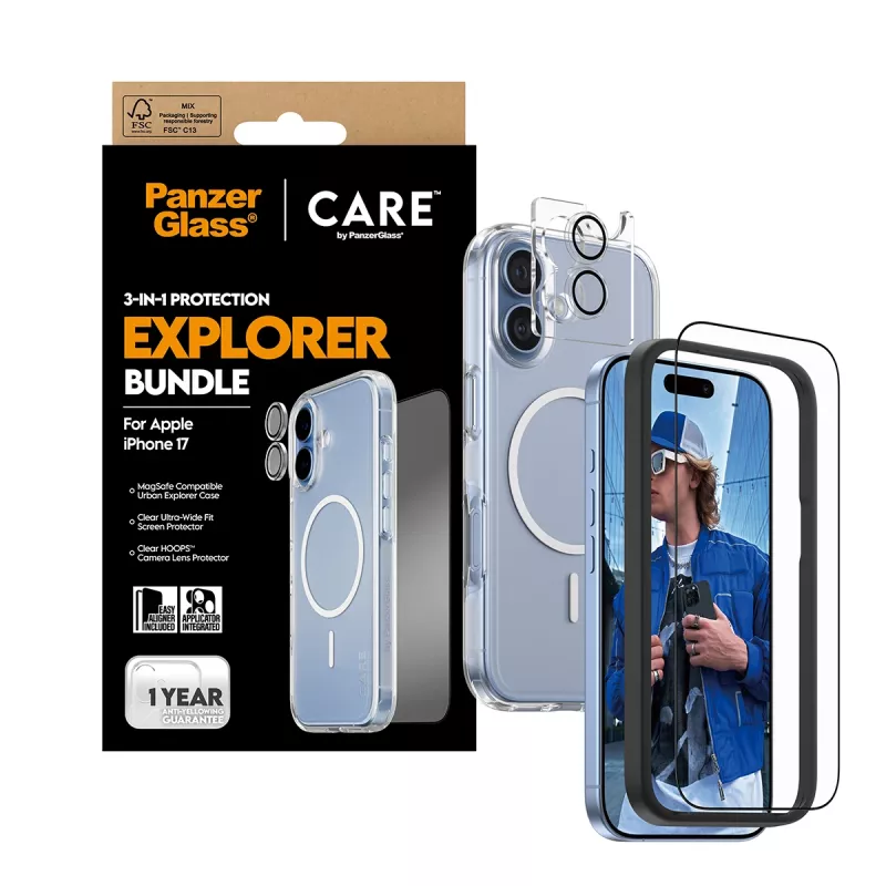 PanzerGlass CARE 3-in-1 Flagship Explorer Bundle iPhone 17 Kratz- und Stoßfest