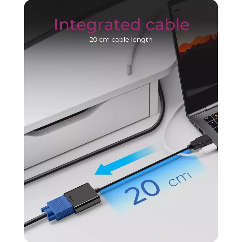 HDMI-zu-VGA-Adapter IcyBox IB-AC502a — HDMI A (Stecker) auf VGA (Buchse) Adapter