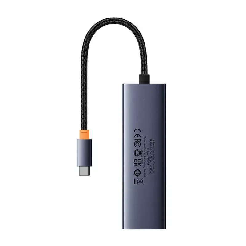 Baseus 4in1 Hub UltraJoy USB-C auf USB 3.0 Grau Kabel