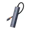 Baseus 4in1 Hub UltraJoy USB-C auf USB 3.0 Grau Kabel