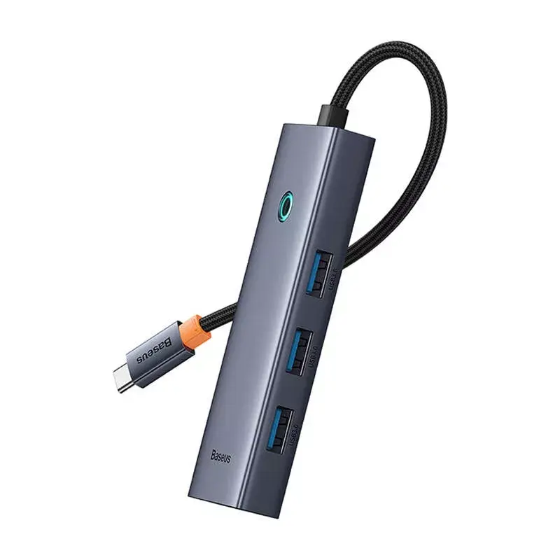 Baseus 4in1 Hub UltraJoy USB-C auf USB 3.0 Grau Kabel