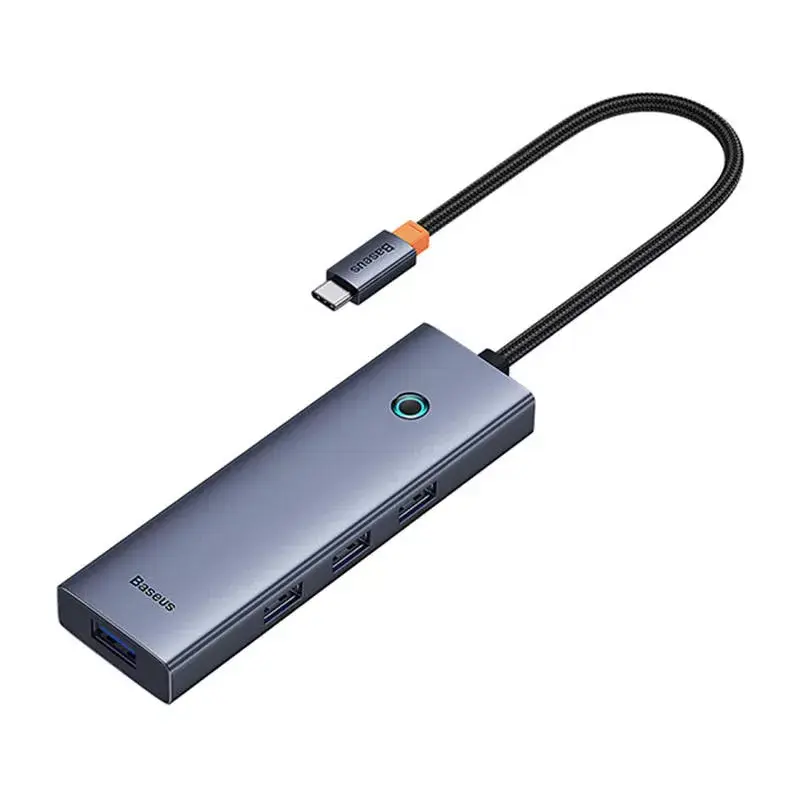 Baseus 4in1 Hub UltraJoy USB-C auf USB 3.0 Grau Kabel