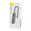 Baseus 4in1 Hub UltraJoy USB-C auf USB 3.0 Grau Kabel