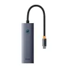 Baseus 4in1 Hub UltraJoy USB-C auf USB 3.0 Grau Kabel