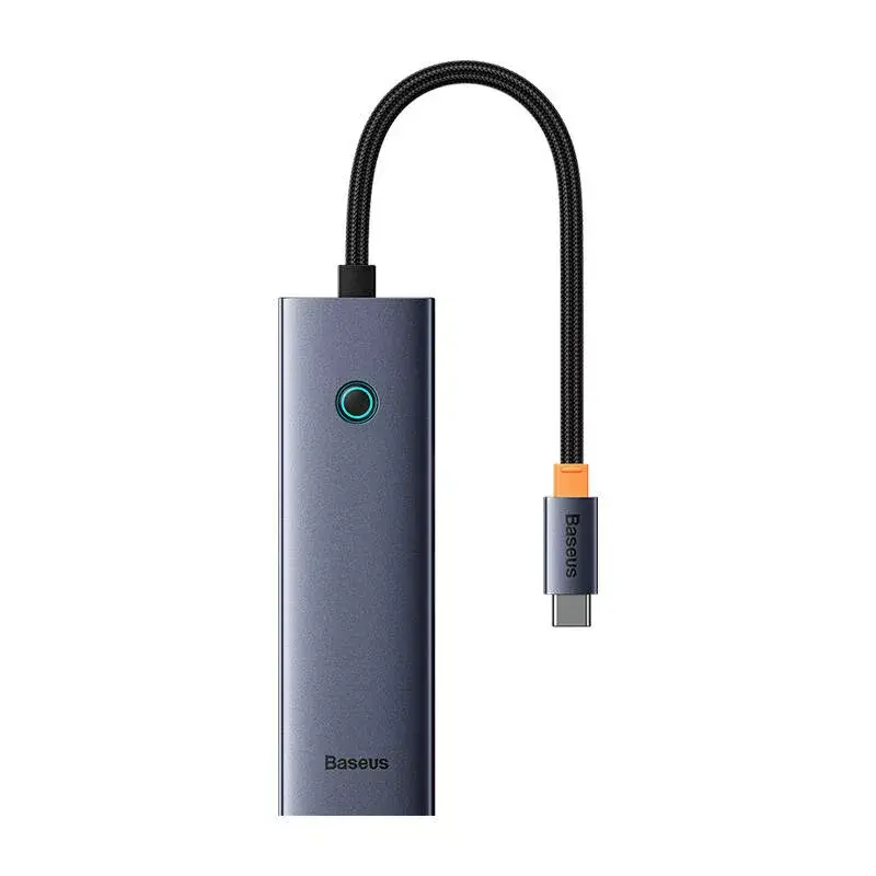 Baseus 4in1 Hub UltraJoy USB-C auf USB 3.0 Grau Kabel