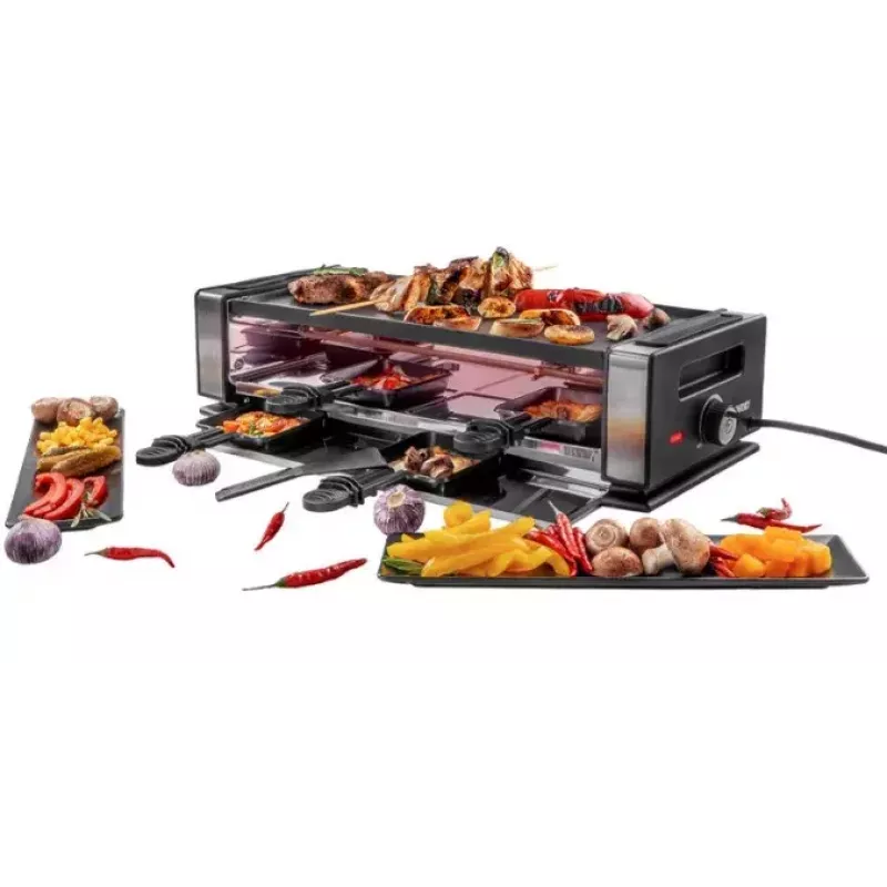 Raclette-Grill Unold Delice Basic 1200 W 8 Personen Schwarz Edelstahl