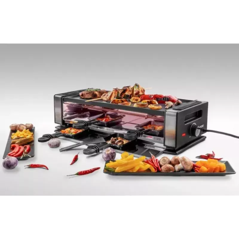 Raclette-Grill Unold Delice Basic 1200 W 8 Personen Schwarz Edelstahl