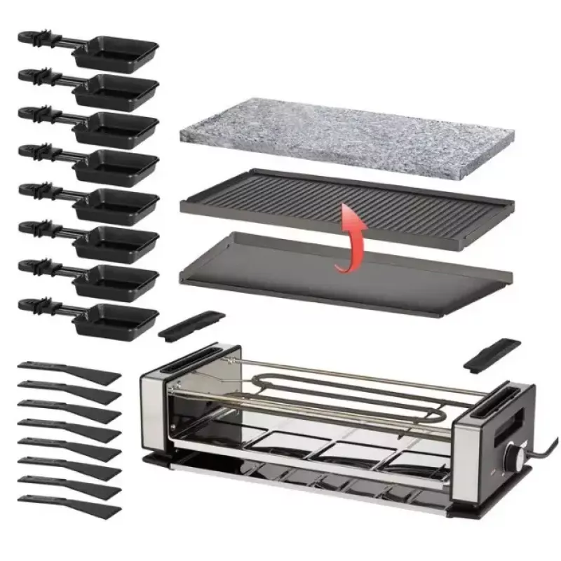 Raclette-Grill Unold Delice Basic 1200 W 8 Personen Schwarz Edelstahl