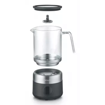Milchaufschäumer Graef MS802 Automatik — 600 W, Glaskanne, Edelstahl & Schwarz