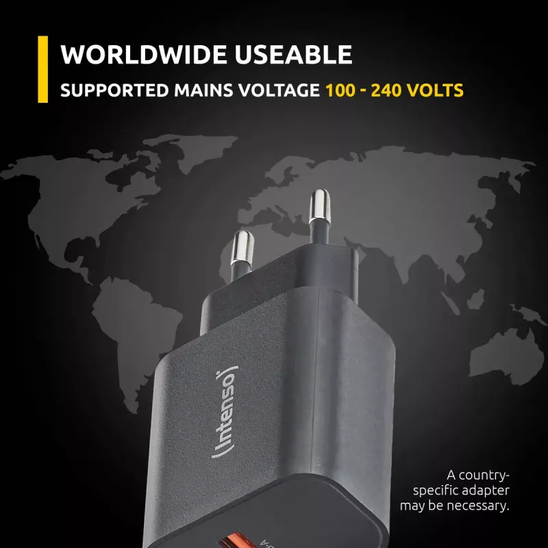 Netzteil Intenso W30AC 30 W USB-A USB-C Schwarz