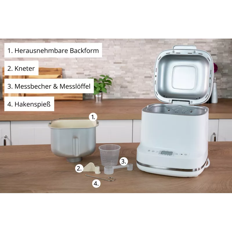 Brotbackautomat Unold Esge Backmeister Bernd 68120 — 550 W, max. Brotgewicht 1 kg, weiß, Kunststoffgehäuse