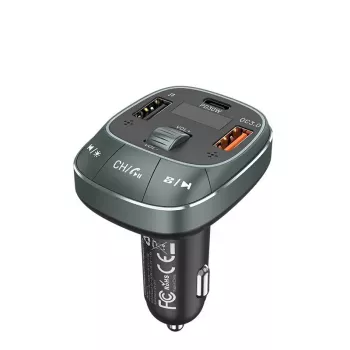 Auto-Ladegerät Vention 3-Port USB (USB-C + 2× USB-A) 30W/18W/5W Schwarz