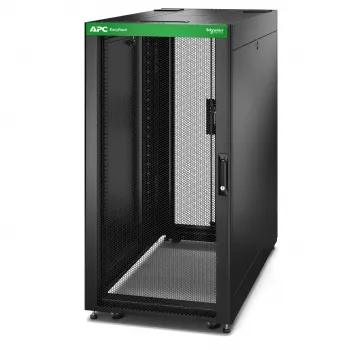 APC Easy Rack, 24U, Schwarz, mit Dach, Rollen, Füßen, 4 Halterungen und Seitenverkleidungen, ohne Boden, 1198H x 600B x 1200T mm