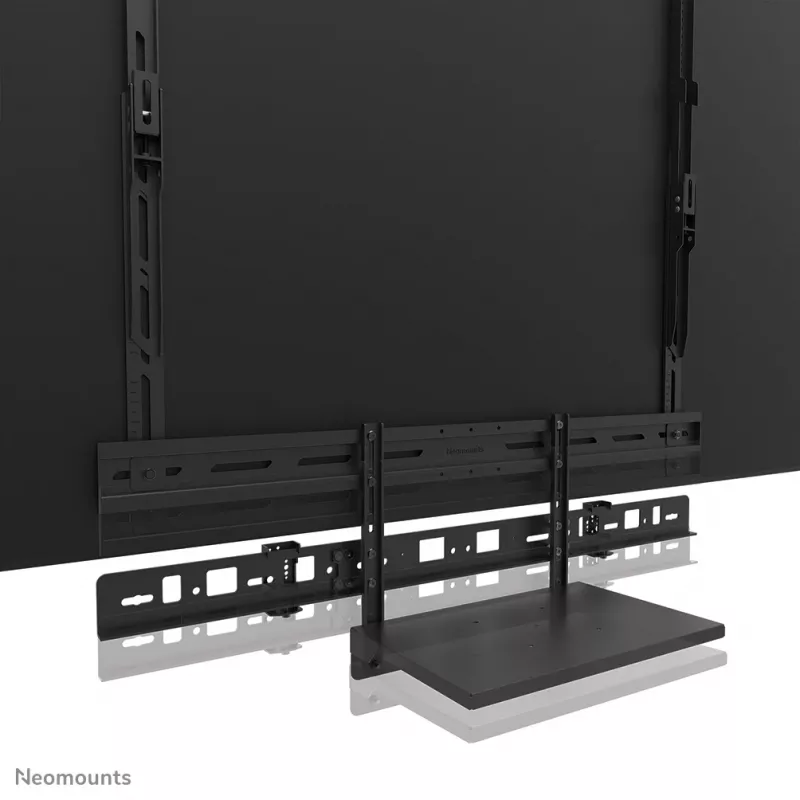Videobar- und Laptop-Ablage-Kit Neomounts AV60-500BL für 43–110 Zoll Displays, VESA bis 600x400, max. Belastung 8 kg, Breite 900 mm