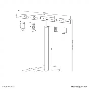 Neomounts AV80-500BL Videobar-Bodenständer - VESA - max. 10 kg - universal