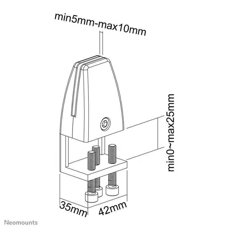 Neomounts NS-CLMP25Schwarz Tischklemmen-Set (2 Stk.) – max. 5 kg
