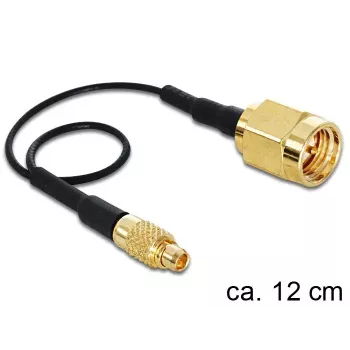 Koaxialkabel DeLOCK 88471 0,12 m MMCX SMA Gold Schwarz
