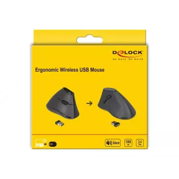 Maus Office DeLOCK 12622 Rechtshänder RF Wireless Optisch 1000 DPI