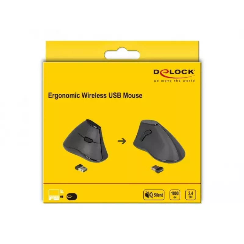 Maus Office DeLOCK 12622 Rechtshänder RF Wireless Optisch 1000 DPI