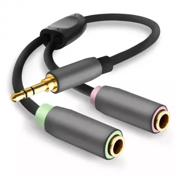 Audio-Splitter Helos 288715 Schwarz Grau