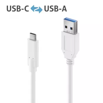 USB-Kabel PureLink IS2610-010 USB 3.2 Gen 2 1m USB-C USB-A Weiß