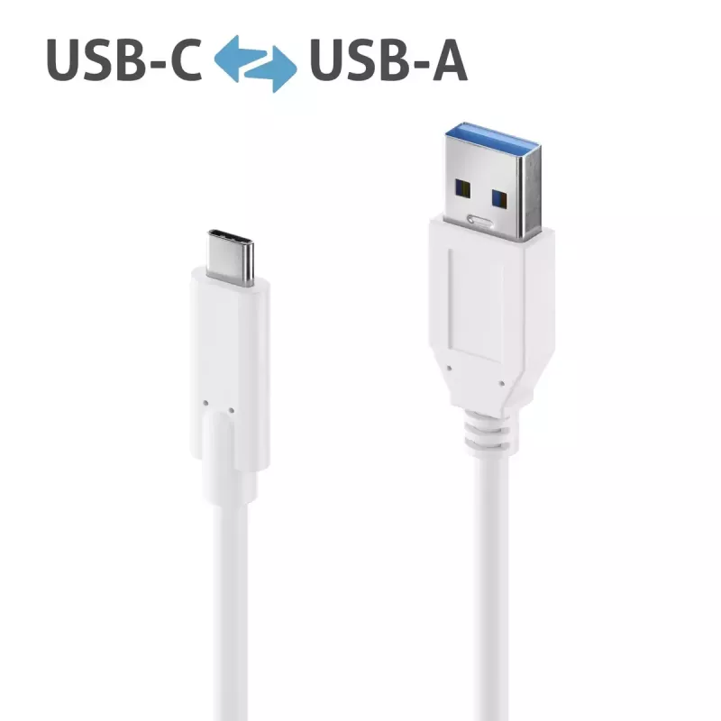 USB-Kabel PureLink IS2610-010 USB 3.2 Gen 2 1m USB-C USB-A Weiß