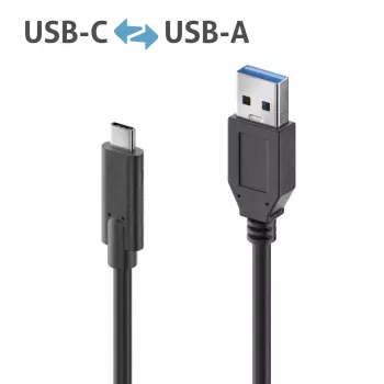 USB-Kabel PureLink IS2611-005 USB 3.2 Gen 2 0.5m USB C USB A Schwarz