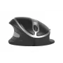 BakkerElkhuizen Oyster Kabelmaus, beidhändig, vertikales Design, Laser, USB Typ-A, 1200 DPI, Schwarz, Silber