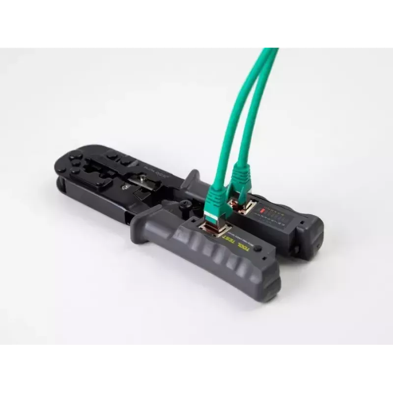 Crimpzange mit Abisolierer und Netzwerktester DeLOCK 90510
