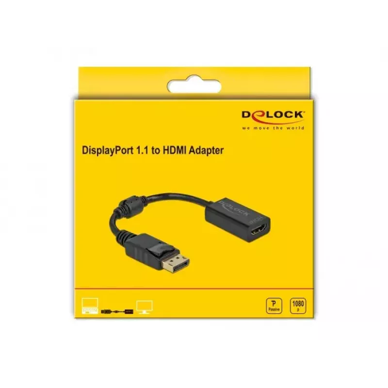 Adapter DisplayPort 1.1 Stecker auf HDMI Buchse DeLOCK 61011